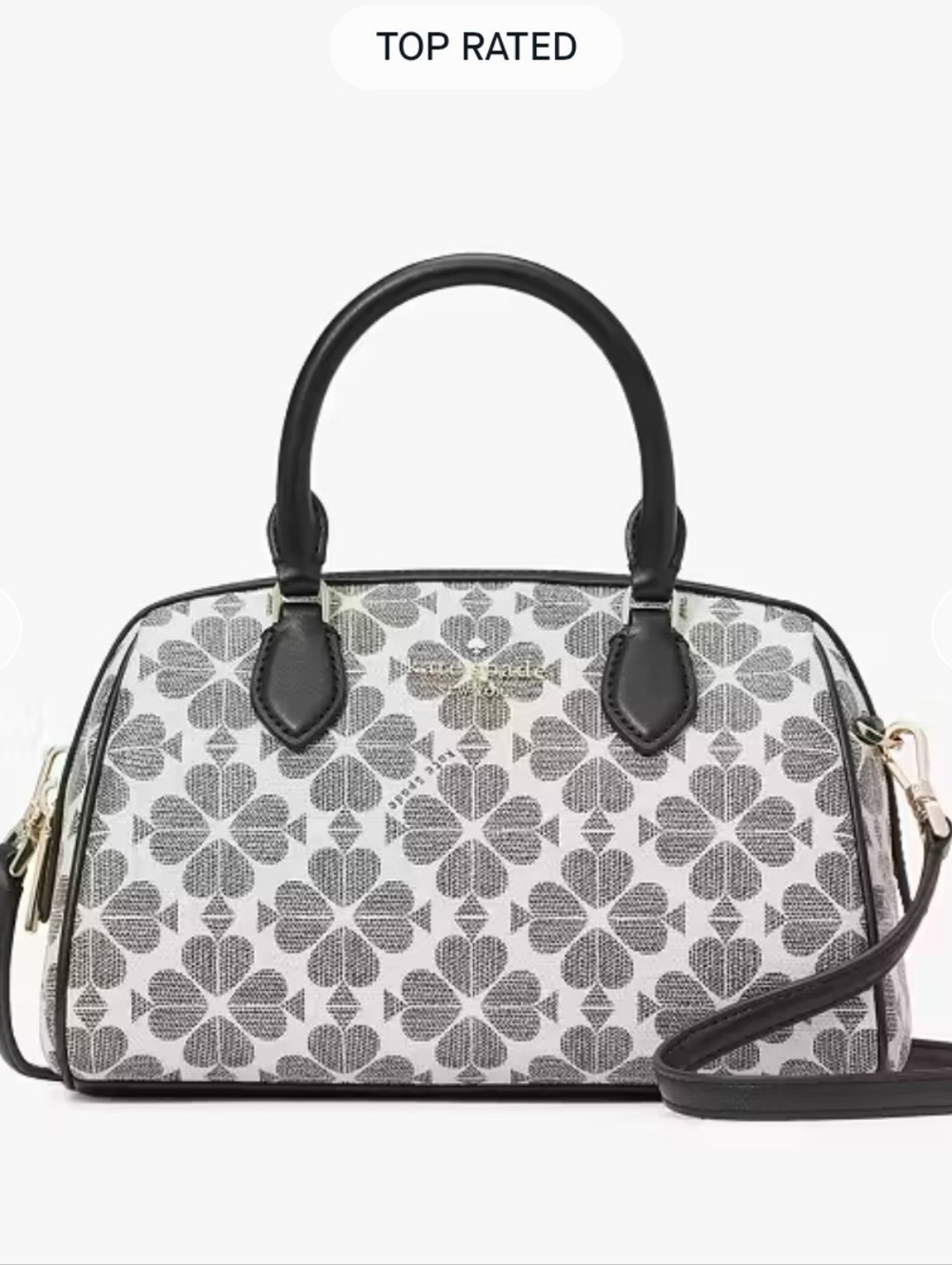 kate spade Black & White Floral Dome Satchel with Top Handles